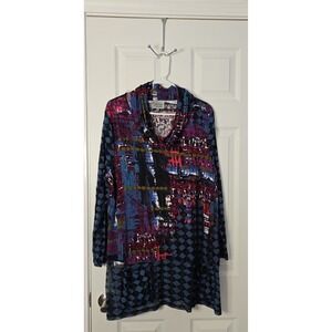 Lynn Ritchie Silver Womans Shirt Extra Long Size XL